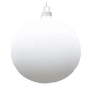 Christmas ornament ball, matt white, 8 cm 6 pcs