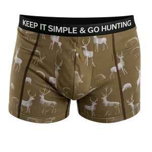 Men's khaki boxer shorts with animal print, size XXXL