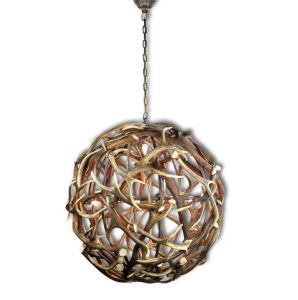 Elegant and luxury globe chandelier of deer antlers, diam. 100 cm