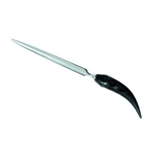 Envelope opener with springbock horn handle