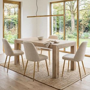 Bleached solid wood dinning table