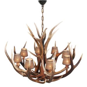Deer antler chandelier with 8 candle lamps