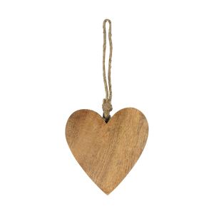 Hanging heart made of mango wood, 8 cm
