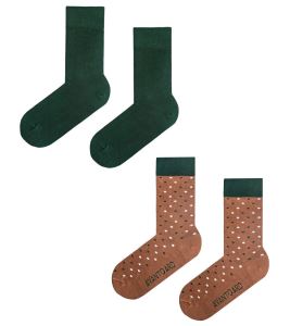 Set of socks 2 pairs, beige/green size 39/42