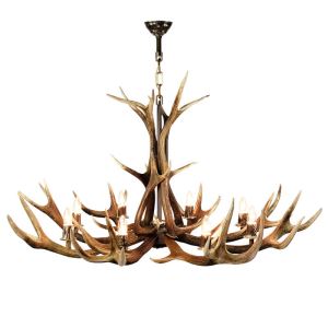 Deer antler chandelier with 8 candle lamps 120 x 90 cm