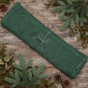Linen runner, dark green 45 x 150 cm 100 % linen Linen runner, dark green 45 x 150 cm 100 % linen