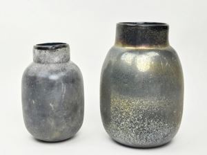 Smoky blue glass vase