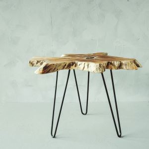 Konferenční stolek Star z kořene týku kovové nohy 50 x 45 x 45 cm