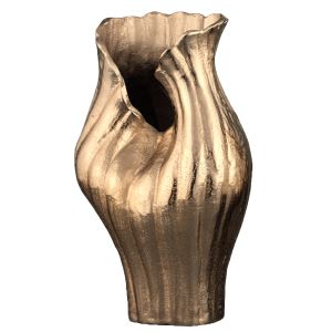 Decorative dented gold vase 23 x 17 x 36 cm