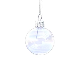 Glass Christmas ball clear - set 12 pieces, 4 cm
