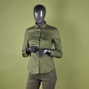 Women's green blouse with long sleeves, size 34