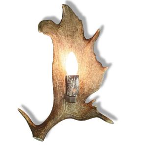 Fallow deer antler wall lamp with oldbrass details