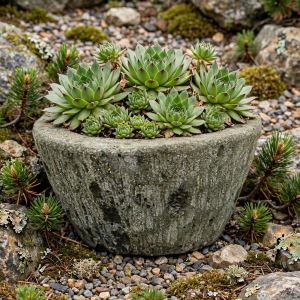 Stone flower pot 17x20 cm