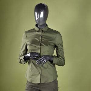 Women's green blouse with long sleeves, size 40