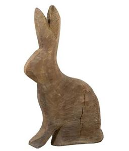 Dřevěný topolový králík šedý, 25 x 15 cm