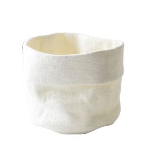 Linen bread basket, white 12 x 15 cm