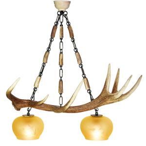 Double lamp deer antler chandelier