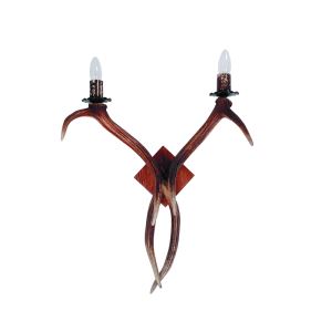 Nástěnná lampa ARTURE z jeleního paroží 2x E14 153402