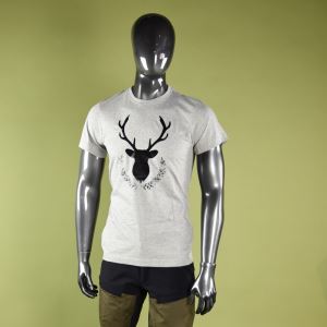 Men's T-shirt ,,deer", grey, size XXL