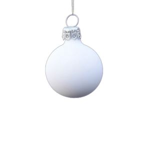 Glass mat white Christmas balls diam. 4 cm 12 pcs
