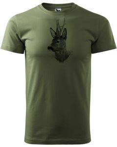 Children's cotton T-shirt with black deer print, size 116-122