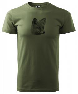 Children's cotton T-shirt with black fox print, size 110