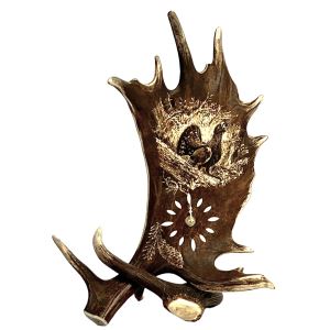 Big antler clock vertical - capercailie motive