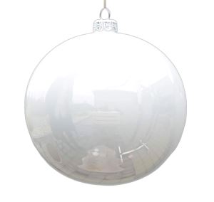 Christmas ornament ball, glossy white, 8 cm 6 pcs
