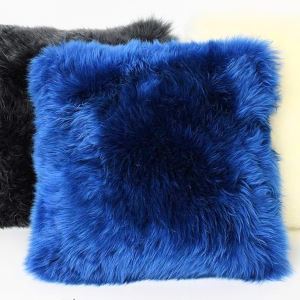 Sheepskin cushion, blue Sheepskin cushion, blue