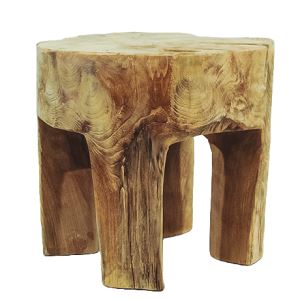 Wooden stool Louis of teak root 30 x 30 x 27 cms
