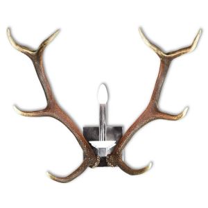 Deer wall lamp with a metal base