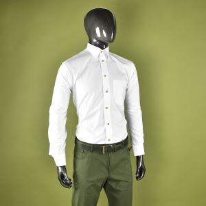 Men's white long-sleeved dress shirt, size 38