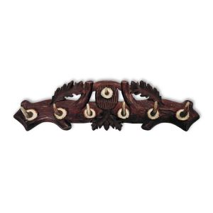 Engraved coat rack with antler tips
