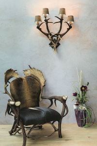 Deer antler armchair Komfort - 19 - Dark Chestnut