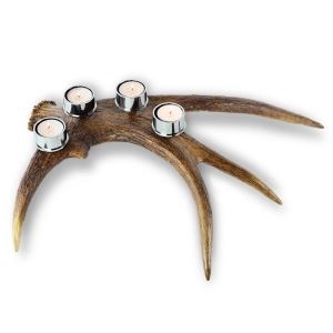 Stainless moose antler candle holder for 4 tea candles