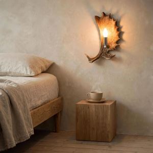 Nástěnná lampa ARTURE z daňčího paroží menší s nerezovou objímkou 1537210 Nástěnná lampa ARTURE z daňčího paroží menší s nerezovou objímkou 1537210