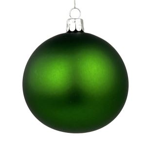 Christmas ornament ball, matt medium green, 8 cm 6 pcs