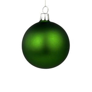 Christmas ornament ball, matt medium green, 6 cm 6 pcs
