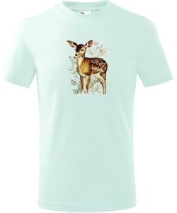 Children's cotton mint shirt with deer print, size 110 (4 years)