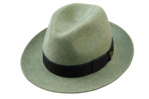 Fur hat grey-green, size 55