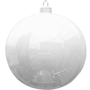Glass white Christmas balls diam. 12 cm 4 pcs
