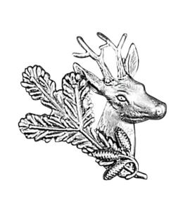 Badge roebuck head with pine twig