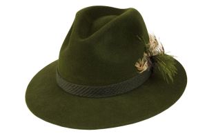 Fur hat green, size 54