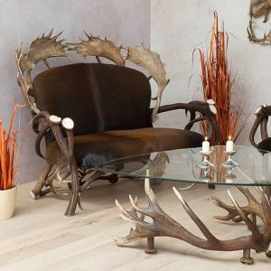 Leather sofa of antlers ARTURE Komfort leather 112205 18 Chestnut