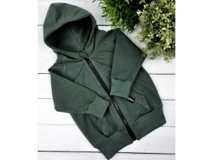 Sweatshirt Olive with zipper, size 110 (4-5 years)