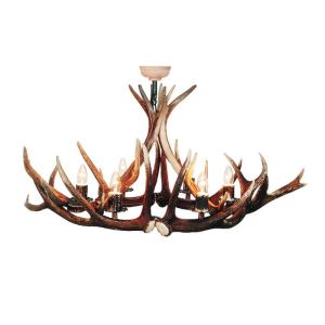 Deer antler chandelier - ship with 6 candle lamps
