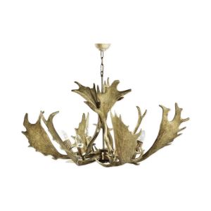 Fallow deer antler chandelier with 6 candle lights