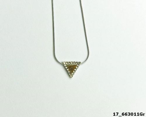 Náhrdelník ARTURE trojúhelníček s kamínky Greige  Crystals 17663011 Gr