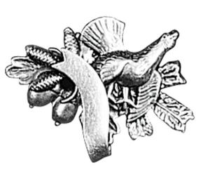 Odznak ARTURE tetřev s šiškami a stuhou 2623