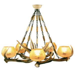 Deer antler chandelier with 5 lights up